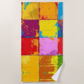 Pop Art grunge Farbblöcke Strandtuch (Vorderseite)