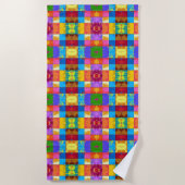 Pop Art grunge Farbblöcke Strandtuch (Vorderseite)