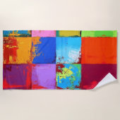 Pop Art grunge Farbblöcke Strandtuch (Vorderseite)