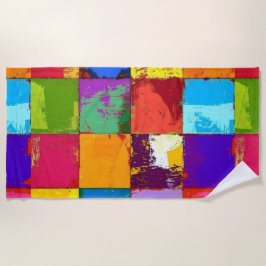 Pop Art grunge Farbblöcke Strandtuch