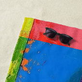 Pop Art grunge Farbblöcke Strandtuch (Beispiel)