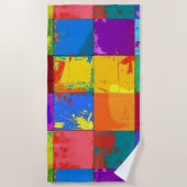 Pop Art grunge Farbblöcke Strandtuch (Vorderseite)