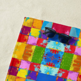 Pop Art grunge Farbblöcke Strandtuch