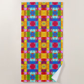 Pop Art grunge Farbblöcke Strandtuch (Vorderseite)