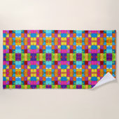 Pop Art grunge Farbblöcke Strandtuch (Vorderseite)