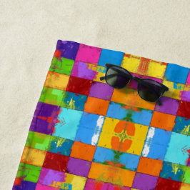 Pop Art grunge Farbblöcke Strandtuch