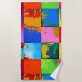 Pop Art grunge Farbblöcke Strandtuch (Vorderseite)