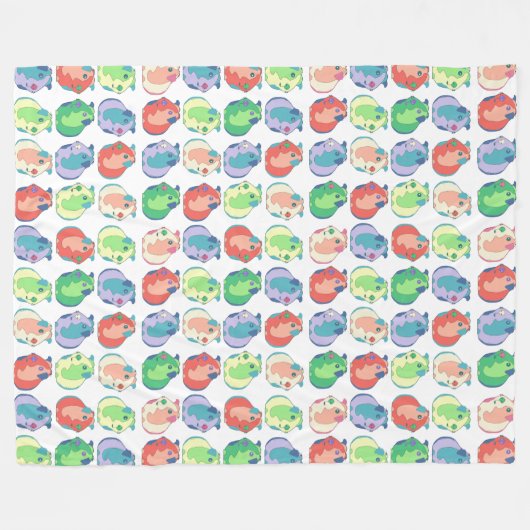 Pop Art Guinea Muster Fleecedecke (Vorderseite (Horizontal))