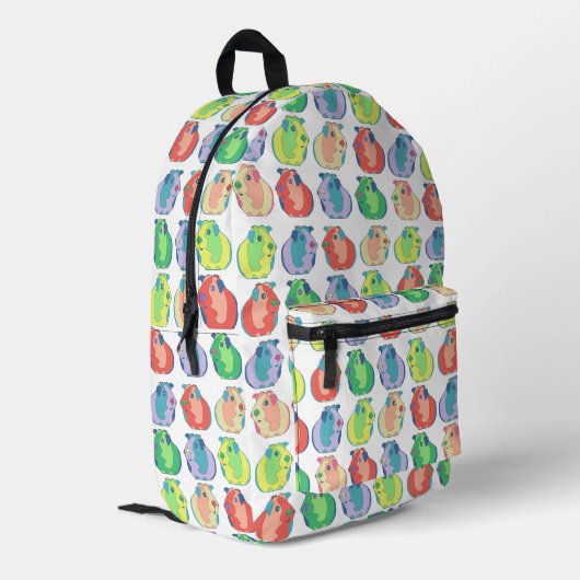 Pop Art Guinea Pig Muster Bedruckter Rucksack (Rückseitige Ecke links)