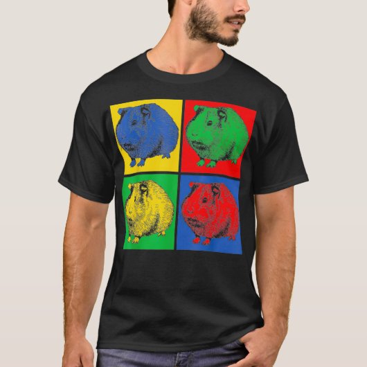 Pop Art Guinea Pig  T-Shirt (Vorderseite)
