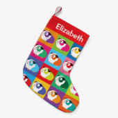 Pop Art Guinea Schweine Kleiner Weihnachtsstrumpf (Vorderansicht (hängend))