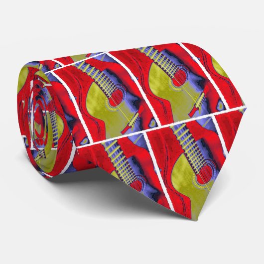 Pop Art Guitar Krawatte (Gerollt)