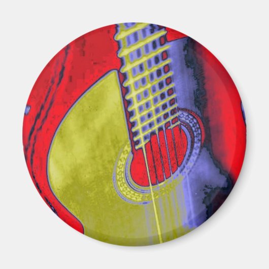 Pop Art Guitar Magnet (Vorne)