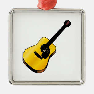 Pop Art Guitar Ornament Aus Metall