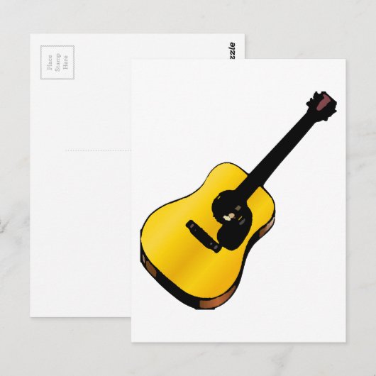 Pop Art Guitar Postkarte (Vorne/Hinten)