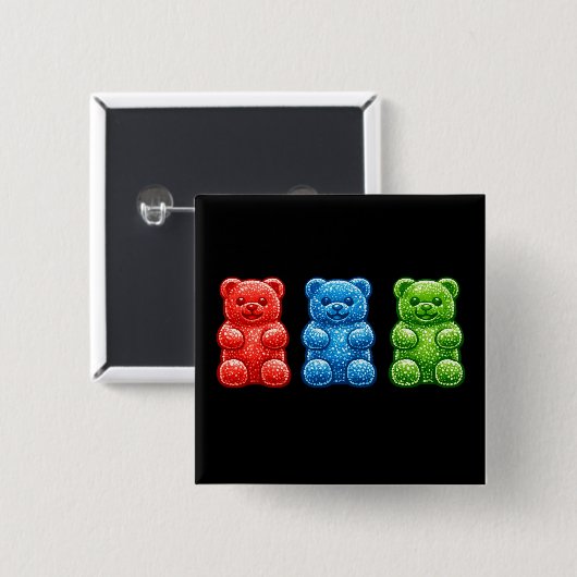 Pop Art Gummy Bears Button (Vorne & Hinten)