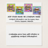 Pop Art HAMBURGER BUSINESS CARD - GIFT TAG (Vorne & Hinten)