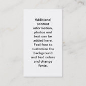 Pop Art HAMBURGER BUSINESS CARD Visitenkarte (Rückseite)