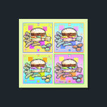 Pop Art HAMBURGER Galerie Wrapped CANVAS Leinwanddruck<br><div class="desc">Pop Art HAMBURGER mit FRIES. Eine klassische Pop-Kunstgrafik der All American Burger & French Fries - Ein Sesam-Samen-Bun und Pommes Frites als Seitenteile! Retro und Spaß,  ideal für Restaurants,  Diners und die Zuhause Küche. Wählen Sie Ihre Leinwand Hintergrundfarbe!</div>