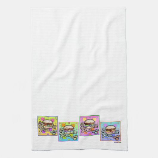Pop Art HAMBURGER KITCHEN TOWEL Küchentuch (Vertikal)