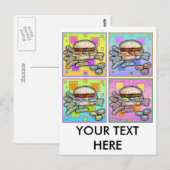 Pop Art HAMBURGER POSTCARD Postkarte (Vorne/Hinten)