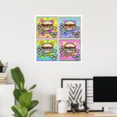 Pop Art HAMBURGER POSTERS - DRUCKEN Poster (Heimbüro)