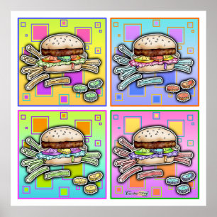 Pop Art HAMBURGER POSTERS - DRUCKEN Poster