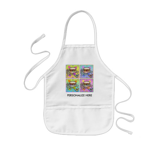Pop Art HAMBURGER SCHÜRZE - BABY BIB (Vorne)