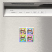 Pop Art HAMBURGER (Sq) MAGNET (In Situ (Geschirrspüler))