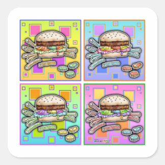 Pop Art HAMBURGER STICKER