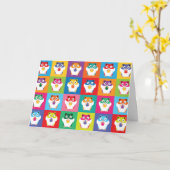 Pop Art Hamsters Card Karte (Gelbe Blume)