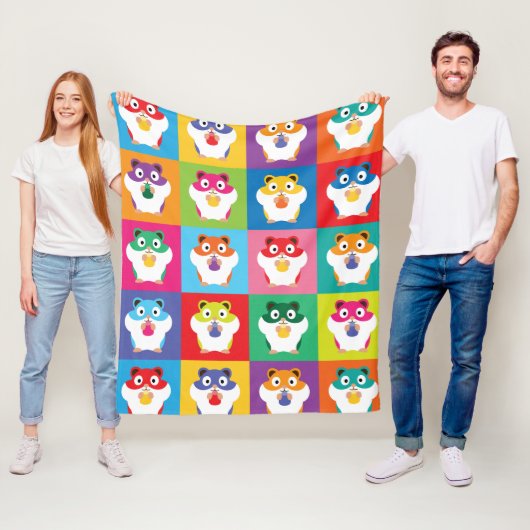 Pop Art Hamsters Fleece Blanket (Beispiel)