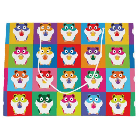 Pop Art Hamsters Große Geschenktasche Geschenktüte (Vorderseite)