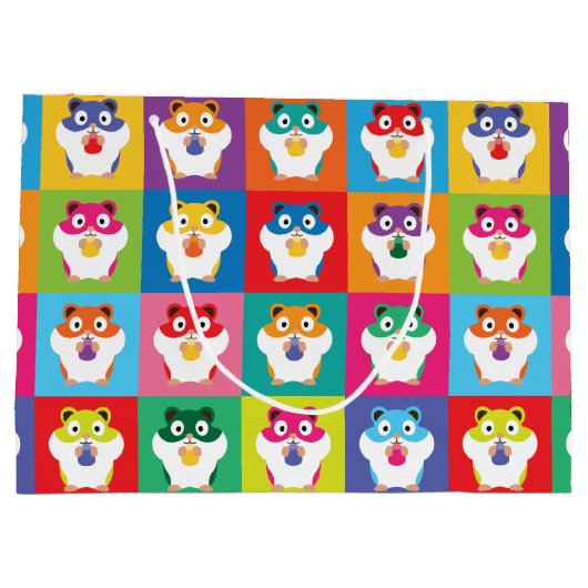 Pop Art Hamsters Große Geschenktasche Geschenktüte (Rückseite)
