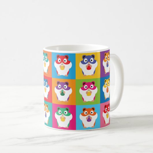 Pop Art Hamsters Kaffeemaschine Tasse (VorderseiteRechts)