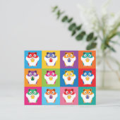 Pop Art Hamsters Postcard Postkarte (Stehend Vorderseite)