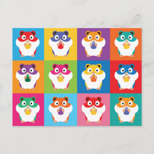 Pop Art Hamsters Postcard Postkarte