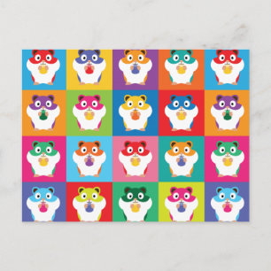 Pop Art Hamsters Postcard Postkarte