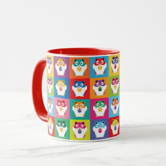 Pop Art Hamsters Tasse (Vorderseite Links)