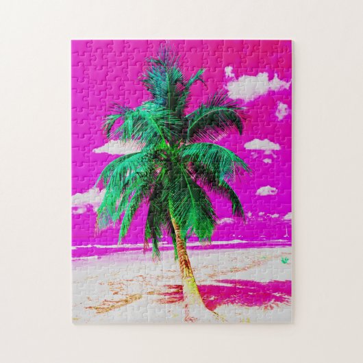 Pop Art Hawaii Island Travel Beach Palm Tree Puzzle (Vertikal)