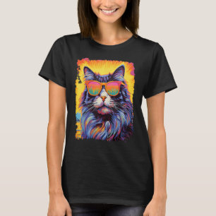 Pop-Art Hawaiian Maine Coon Katze T-Shirt
