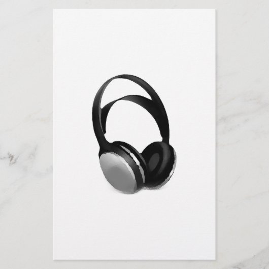Pop Art Headphone Briefpapier (Vorderseite)