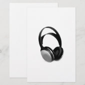 Pop Art Headphone Briefpapier (Vorne/Hinten)