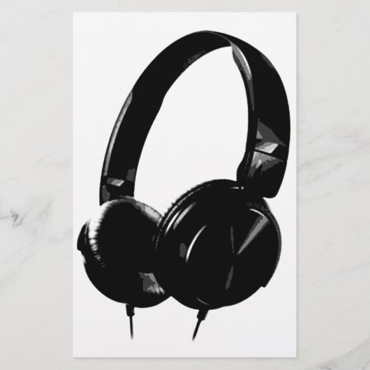 Pop Art Headphone Briefpapier (Vorderseite)