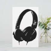 Pop Art Headphone Briefpapier (Stehend Vorderseite)