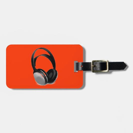 Pop Art Headphone Gepäckanhänger (Vorderseite horizontal)