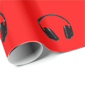 Pop Art Headphone Geschenkpapier (Rolleneckpunkt)