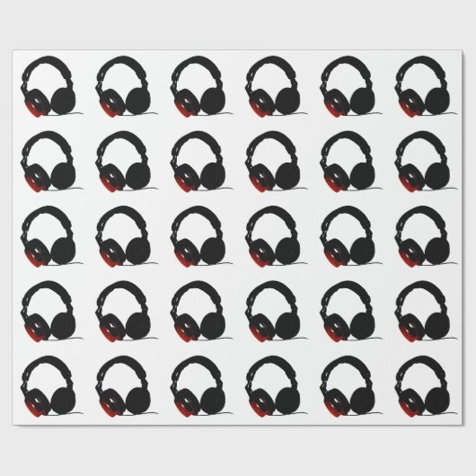 Pop Art Headphone Geschenkpapier (Flach)