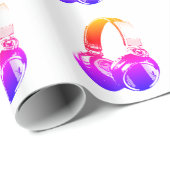 Pop Art Headphone Geschenkpapier (Rolleneckpunkt)