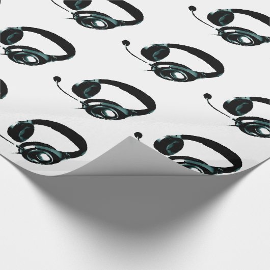Pop Art Headphone Geschenkpapier (Ecke)